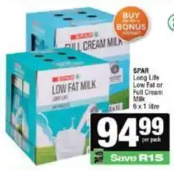 KwikSpar SPAR Long Life Low Fat or Full Cream Milk offer