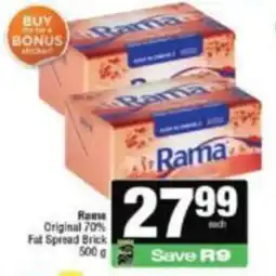 KwikSpar Rama Original 70% Fat Spread Brick offer
