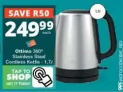 Checkers Ottimo 360° Stainless Steel Cordless Kettle offer