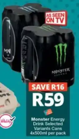 Checkers Monster Energy Drink Selected Variants Cans offer