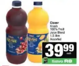 KwikSpar Clover Krush 100% Fruit Juice Blend Assorted offer