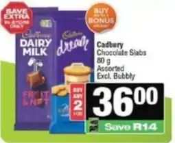 KwikSpar Cadbury Chocolate Slabs Assorted offer