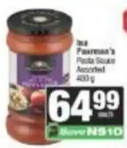 Spar Mrs Paarmans's Pasta Sauce Assorted offer