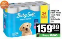 KwikSpar Baby Soft Fresh White Toilet Rolls offer