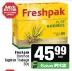 KwikSpar Freshpak Rooibos Tagless Teabags offer