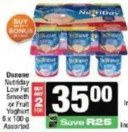 KwikSpar Danone Nutriday Low Fat Smooth or Fruit Yoghurt Assorted offer