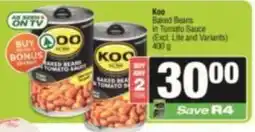 Spar Koo Baked Beans in Tomato Sauce offer