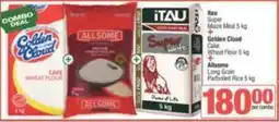 Spar Itau Super Maize Meal, Golden Cloud Cake Wheat Flour & Allsome Long Grain Parboiled Rice offer