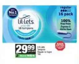 Spar Lil-Lets Tampons offer