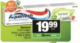 Spar Aquafresh herbal offer