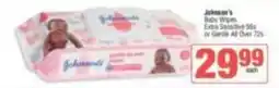 Spar Johnson's Baby Wipes Extra Sensitive offer