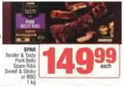 KwikSpar Tender & Tasty Pork Belly Spare Ribs offer