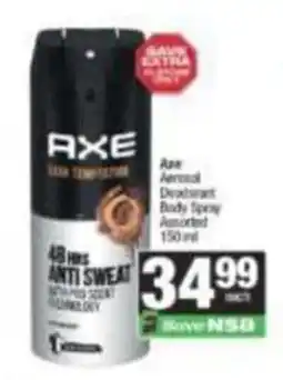 Spar Axe Aerial Deodorant Body Spray Assorted offer
