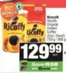 KwikSpar Nescafé Ricoffy Original Instant Coffee offer