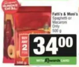 KwikSpar Fatti's & Mosi's Spaghetti or Macaroni offer
