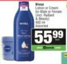 KwikSpar Nivea Lotion or Cream Assorted offer