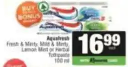 KwikSpar Aqualfresh Toothpaste offer