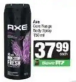 SuperSpar Axe Core Range Body Spray offer