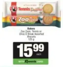 SuperSpar Bakers Zoo Zoos, Tennis or Choc-O Break Assorted Biscuits offer