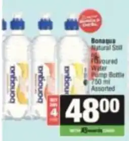 SuperSpar BonAqua Natural Still or Flavoured Water Pump Bottle Assorted offer