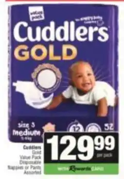 SuperSpar Cuddlers Gold Disposable Nappies Assorted offer