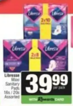 SuperSpar Libresse Maxi Sanitary Pads Assorted offer