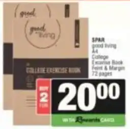 SuperSpar good living College Exercise Book offer