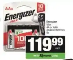 SuperSpar Energizer Max AA or AAA Alkaline Batteries offer