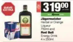 SuperSpar Jägermeister Herbal or Orange Liqueur offer
