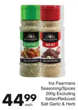 Save Ina Paarmans Seasoning/Spices Excluding Italian/Reduced Salt Garlic & Herb offer