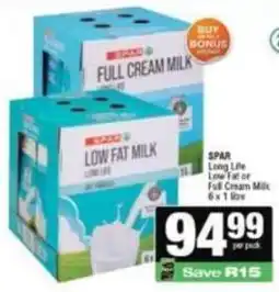 Spar Spar - full cream milk or low fat milk offer
