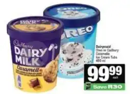 Spar Dairymaid - oreo or cadbury caramel ice cream tubs offer