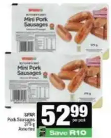 Spar Butcher's best - mini pork sausages offer