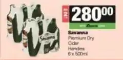 SuperSpar Savanna - premium dry cider handles offer