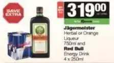 SuperSpar Red bull - herbal or orange liqueur and energy drink offer