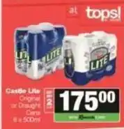 SuperSpar Castle - castle lite original or draught cans offer