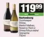 SuperSpar Hartenberg - doorkeeper shiraz, merlot malbec, reserve red or shiraz/mourve/grenache offer