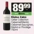 SuperSpar Kleine zalze - cellar collection cabernet/merlot, cabernet sauvignon, merlot or pinotage offer