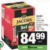 SuperSpar Jacobs - 3 in 1 assorted or 2 in 1 instant coffee sticks offer