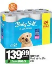 SuperSpar Baby soft - fresh white 2ply 24s offer