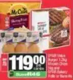 SuperSpar Spar - burger 1.5kg, mccain chips 1kg and bakery rolls or buns offer
