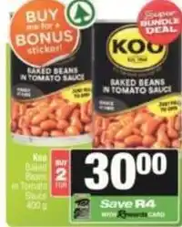 SuperSpar Koo - baked beans in tomato sauce offer