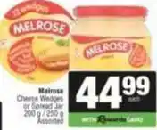 SuperSpar Melrose - cheese wedges or spread jar offer