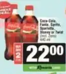 SuperSpar Coca cola - coca-cola, fanta, sprite, sparletta, stoney or twist (incl. zero) offer