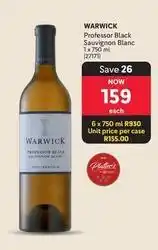 Makro Warwick - professor black sauvignon blanc 1 x 750 ml (27171) offer