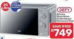 Pick n Pay Hypermarket Defy - silver mirror finish manual microwave oven offer