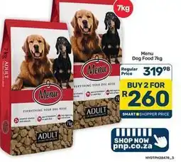 Pick n Pay Hypermarket Menu dog food 7kg offer