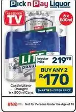Pick n Pay Hypermarket Castle - castle lite or draught offer