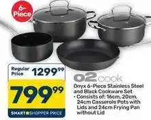 Pick n Pay Hypermarket Pan - onyx 6-piece stainless steel and black cookware set offer