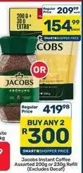 Pick n Pay Hypermarket Jacobs - instant coffee assorted 200g or 230g refill offer